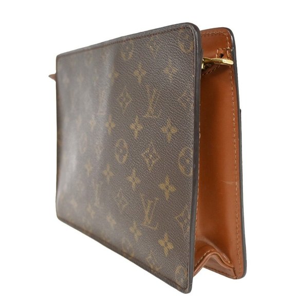 LOUIS VUITTON Pochette Homme Clutch Hand Bag Monogram Leather BN M51795 02HB680 - Picture 13 of 13